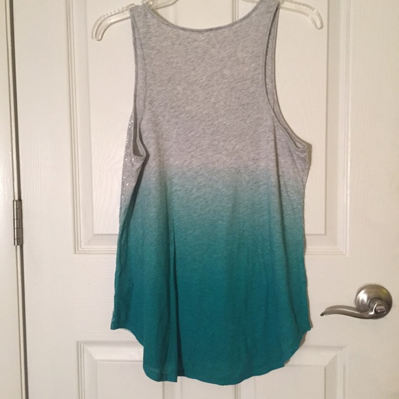 Express Gray/Green Ombré Tank w/ Clear Sequins - Picture 3 of 3